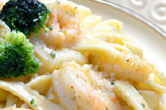 Creamy Fettuccine Alfredo with Shrimp & Broccoli Delight