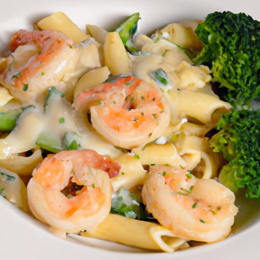 Creamy Fettuccine Alfredo with Shrimp & Broccoli Delight