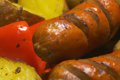 Crispy Air Fryer Polish Sausage with Peppers & Potatoes