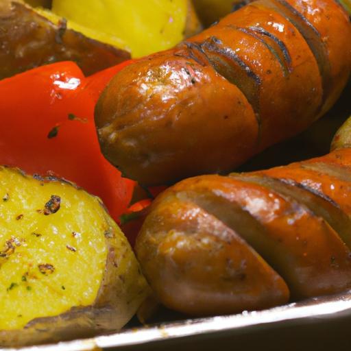 Crispy Air Fryer Polish Sausage with Peppers & Potatoes