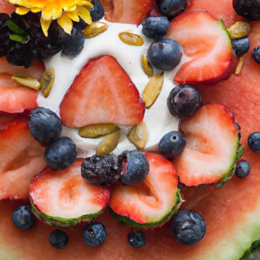 Refreshing No-Bake Watermelon Pizza with Yogurt & Berries