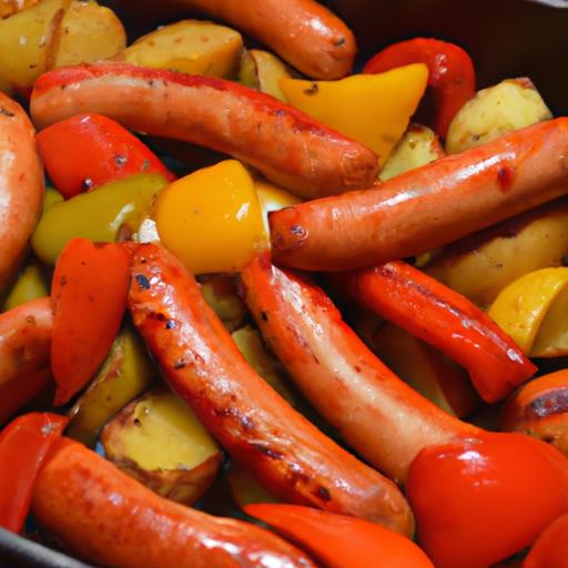 Crispy Air Fryer polish Sausage with Peppers & Potatoes