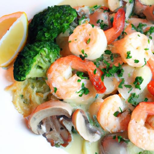 Savory Shrimp & Mushroom in Lush Creamy Garlic Sauce