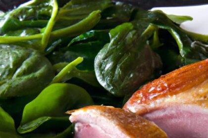 Savor Seared Duck Breast Paired with Garlic-Infused Spinach