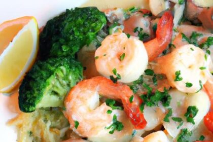 Savory Shrimp & Mushroom in Lush Creamy Garlic Sauce