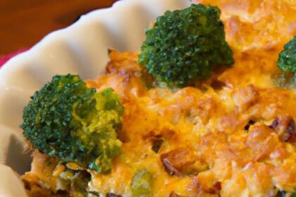 Cheesy Broccoli Casserole Topped with Crunchy Ritz Crackers
