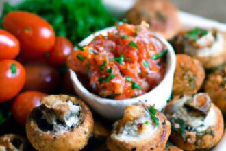Crispy Air Fryer Caprese Stuffed Mushrooms Recipe Delight