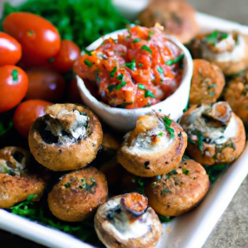Crispy Air Fryer Caprese Stuffed Mushrooms Recipe Delight