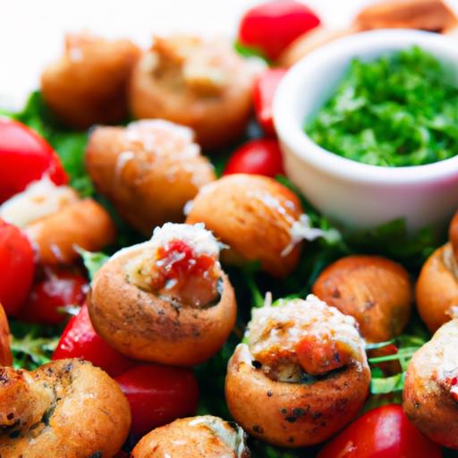 Crispy Air Fryer Caprese Stuffed Mushrooms Recipe Delight