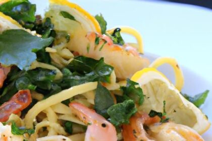 Zesty Lemon Garlic Shrimp Pasta with Peppery Arugula Flair