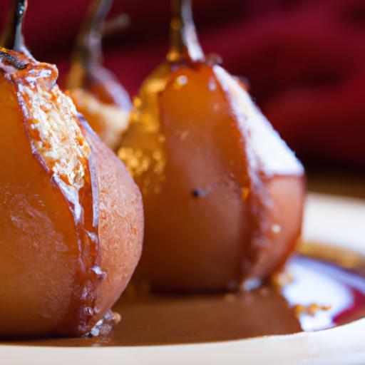 Sweet Elegance: Roasted Pears Drizzled with Salted Caramel