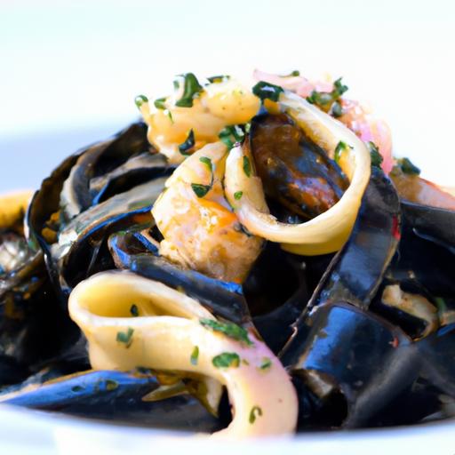 Dive Into Delight: Squid⁤ Ink Pasta​ with fresh⁢ Seafood Flair
