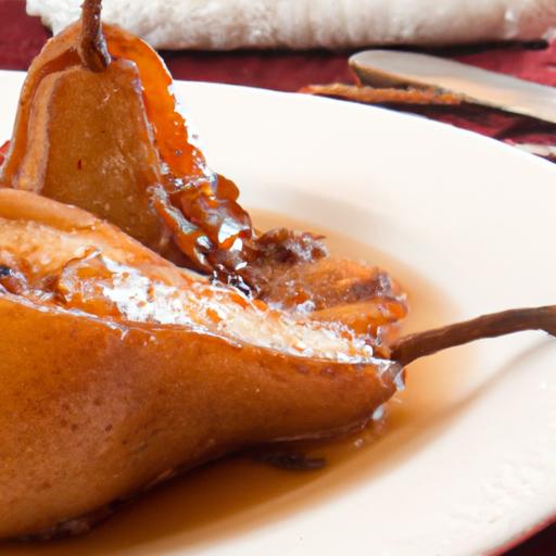 Sweet ‍Elegance: Roasted​ Pears Drizzled with⁣ Salted Caramel